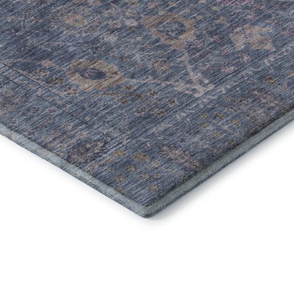 HomeRoots 9' X 12' Blue and Brown Oriental Area Rug - Washable, UV-Protected, Durable for Family Spaces 684429