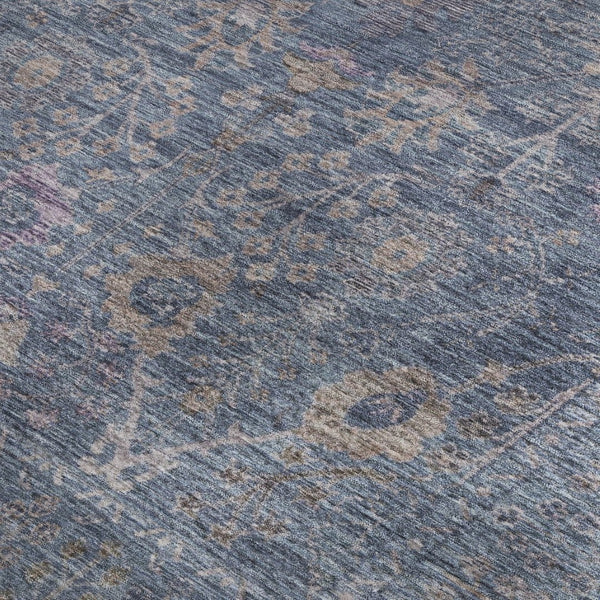 HomeRoots 10' Blue and Brown Oriental Washable Area Rug - UV Protected, Stain Resistant & Ideal for Families 684430