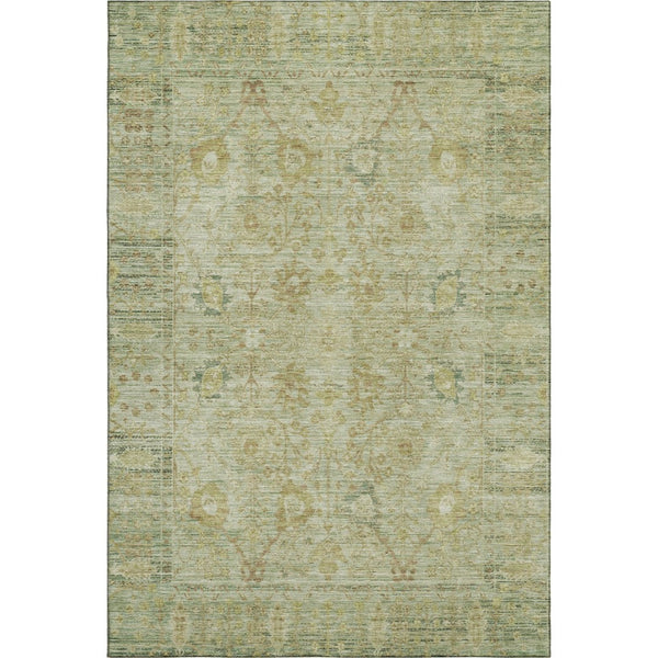 HomeRoots 9' X 12' Sage Gray Gold Oriental Area Rug - Washable, UV Protected, Stain Resistant, Versatile Decor 684441