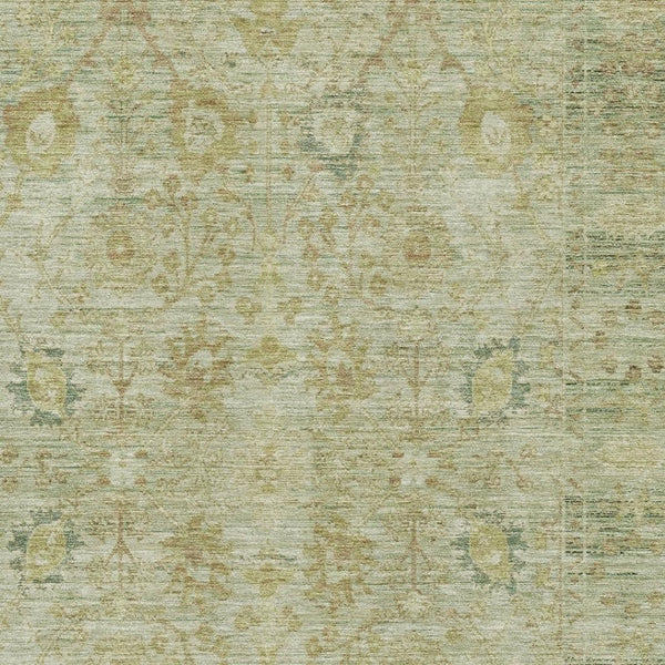 HomeRoots 9' X 12' Sage Gray Gold Oriental Area Rug - Washable, UV Protected, Stain Resistant, Versatile Decor 684441