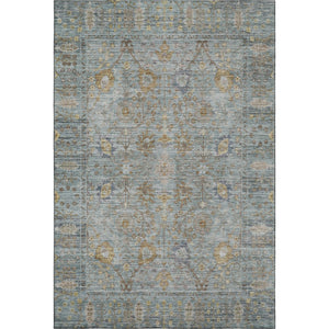 HomeRoots 5' X 8' Teal & Brown Oriental Area Rug - Washable, UV Protected, Stain Resistant, Durable Design! 684444