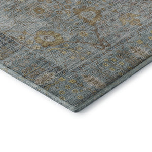 HomeRoots 5' X 8' Teal & Brown Oriental Area Rug - Washable, UV Protected, Stain Resistant, Durable Design! 684444