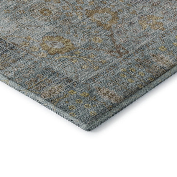 HomeRoots 5' X 8' Teal & Brown Oriental Area Rug - Washable, UV Protected, Stain Resistant, Durable Design! 684444