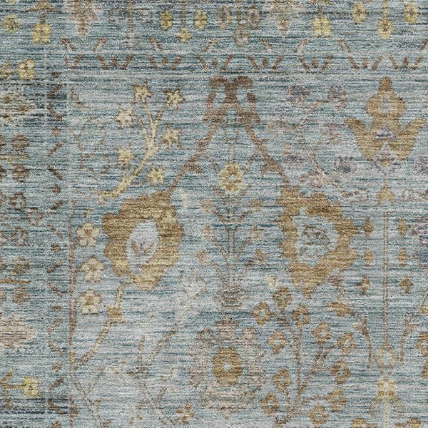 HomeRoots 8' X 10' Teal and Brown Oriental Area Rug - Durable, Washable, UV-Protected for Busy Homes & Kids 684446