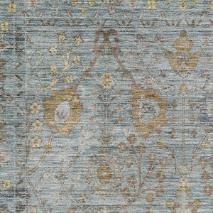 HomeRoots 9' X 12' Teal and Brown Oriental Area Rug - Washable, UV Protected, Perfect for Kids & Pets! 684447