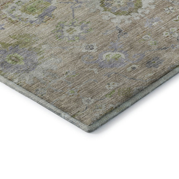 HomeRoots 10' X 14' Washable Floral Area Rug in Beige, Green & Blue - UV Protected, Stain-Resistant Luxury! 684456