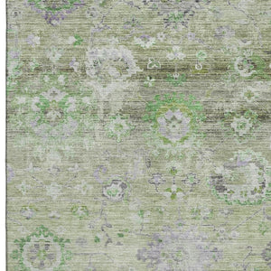HomeRoots 5' X 8' Floral Area Rug in Mint Green, Purple & Beige – Durable, Washable, UV-Protected Elegance 684470