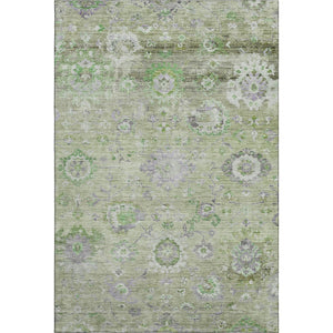 HomeRoots 10' Floral Area Rug in Mint Green, Purple & Beige - Washable, UV-Protected, Stain-Resistant Design 684474