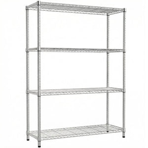 English Elm 1400 Lbs Capacity Four Tier Wire Shelving Unit Heavy Duty Steel Garage Pantry Rack Chrome W5386P445378