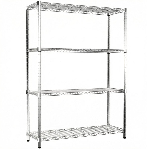 English Elm 1400 Lbs Capacity Four Tier Wire Shelving Unit Heavy Duty Steel Garage Pantry Rack Chrome W5386P445378
