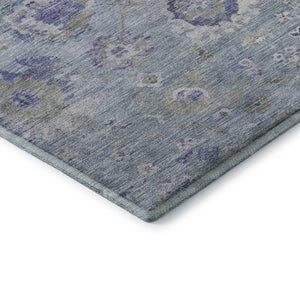 HomeRoots 8' X 10' Elegant Floral Area Rug in Sky Blue, Beige & Purple - Washable, UV Protected & Stain Resistant 684490