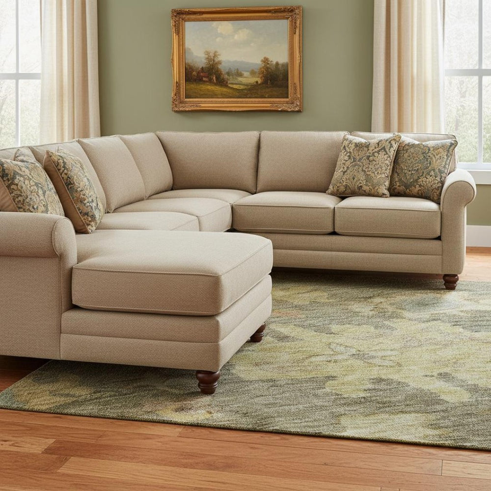 HomeRoots 10' X 14' Artichoke Green Floral Area Rug – Washable, Stain-Resistant, UV Protected for Durability 684498