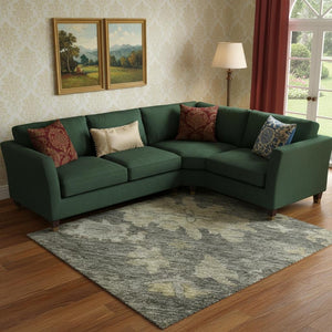 HomeRoots 9' X 12' Gray Gold Beige Floral Washable Area Rug - Durable, UV-Protected, Stain-Resistant Style! 684521