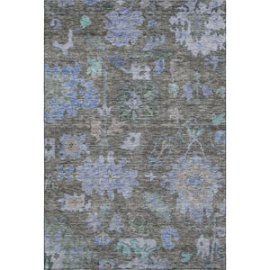 HomeRoots 10' X 14' Floral Washable Area Rug in Taupe, Blue & Brown – Durable, UV-Protected for Busy Homes 684528