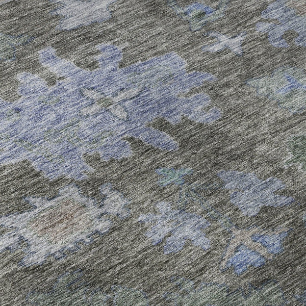 HomeRoots 10' X 14' Floral Washable Area Rug in Taupe, Blue & Brown – Durable, UV-Protected for Busy Homes 684528