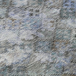 HomeRoots 10' X 14' Blue Ivory Taupe Abstract Geometric Washable Area Rug for Stylish Living Spaces & Durability 684534