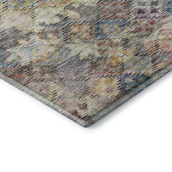 HomeRoots 8' X 10' Gold Coral Blue Abstract Geometric Area Rug – Washable, Stain Resistant & UV Protected Design 684538