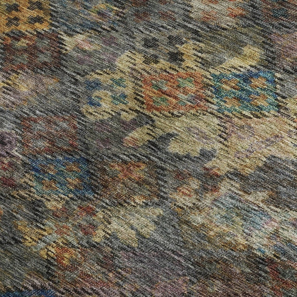 HomeRoots 8' X 10' Stylish Gray Gold Coral Abstract Geometric Washable Area Rug - UV Protected & Durable Design 684544