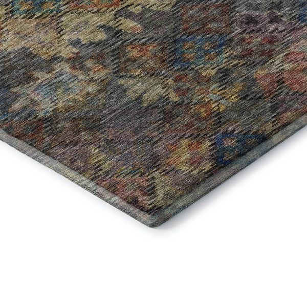 HomeRoots 10' X 14' Stylish Gray Gold Coral Abstract Geometric Washable Rug with UV Protection for Homes 684546