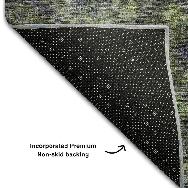 HomeRoots 8' X 10' Stylish Green, Gray & Purple Abstract Geometric Washable Area Rug with UV Protection 684550