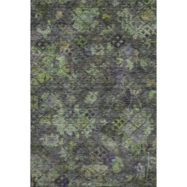HomeRoots 10' Abstract Geometric Area Rug in Green, Gray & Purple - Washable, UV Protected & Stain Resistant! 684552