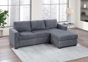 English Elm Modern Corduroy Upholstered L-shape Sectional Sofa with Plush Cushions for Living Room Dark Gray B011P430087