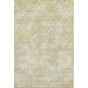HomeRoots 10' Wheat & Beige Abstract Geometric Area Rug - Durable, Washable, UV-Protected for Family Spaces 684564