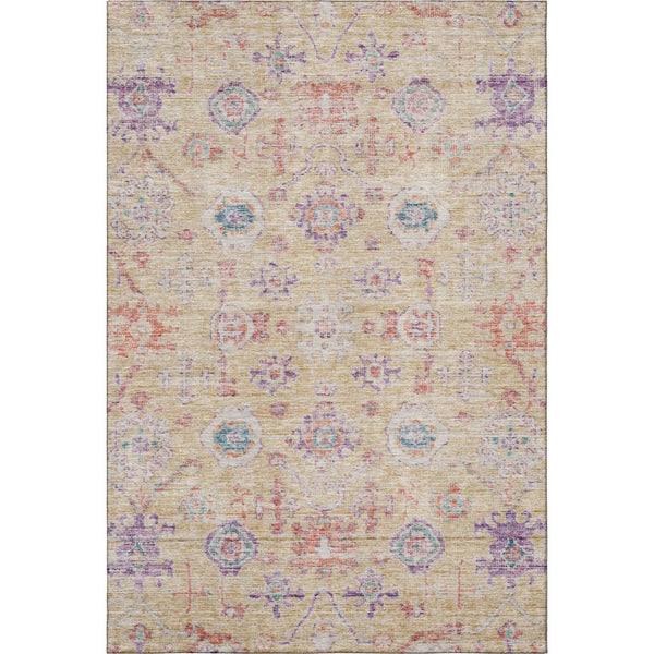 HomeRoots 8' X 10' Colorful Damask Washable Area Rug with UV Protection - Durable & Stylish for Any Space! 684586