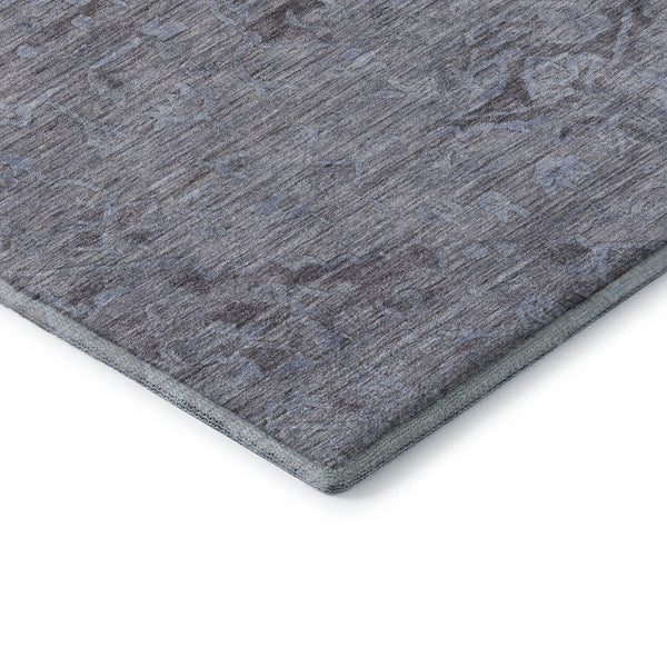 HomeRoots 5' X 8' Blue and Gray Medallion Rug - Washable, UV-Protected, Perfect for Homes with Kids & Pets! 684596