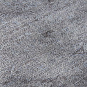 HomeRoots 5' X 8' Blue and Gray Medallion Rug - Washable, UV-Protected, Perfect for Homes with Kids & Pets! 684596