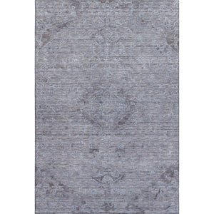 HomeRoots 9' Blue and Gray Medallion Washable Area Rug - UV Protected, Durable, and Easy Care for Living Spaces 684599