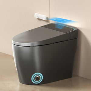English Elm Unique Intelligent One Piece Toilet with Bidet Warm Air Dryer and Auto Sensor Seat Gray W3133P476382