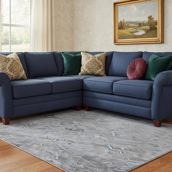 HomeRoots 10' X 14' Blue And Gray Medallion Area Rug - Washable, Stain Resistant, UV Protected for Durability 684600