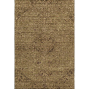 HomeRoots 5' X 8' Brown Medallion Area Rug - Washable, UV Resistant, Soft Polyester for Family Spaces & Pets 684602