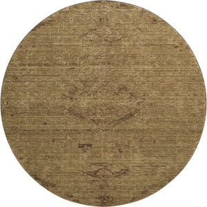 HomeRoots 8' Brown and Coffee Medallion Washable Round Rug with UV Protection - Stylish, Durable, and Easy Care! 684603