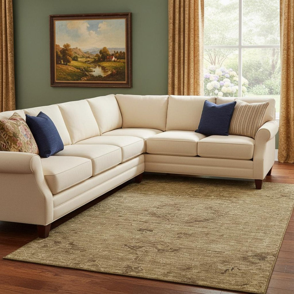 HomeRoots 8' X 10' Brown Medallion Area Rug – Washable, UV-Protected, Stain-Resistant, Ideal for Family Spaces 684604
