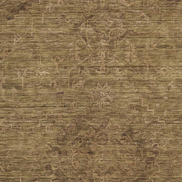 HomeRoots 8' X 10' Brown Medallion Area Rug – Washable, UV-Protected, Stain-Resistant, Ideal for Family Spaces 684604