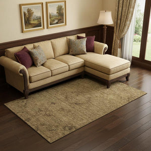 HomeRoots 9' X 12' Brown Medallion Area Rug with UV Protection – Durable, Washable, Stain-Resistant Design! 684605