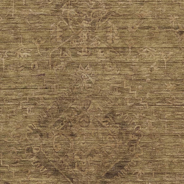 HomeRoots 9' X 12' Brown Medallion Area Rug with UV Protection – Durable, Washable, Stain-Resistant Design! 684605