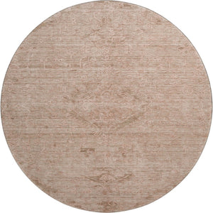 HomeRoots 8' Coral and Salmon Medallion Round Rug - Washable, UV-Protected, Durable for Family Life & Style 684609