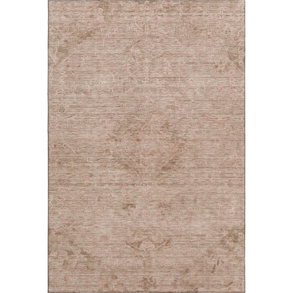 HomeRoots 9' X 12' Coral & Salmon Medallion Area Rug - Stain-Resistant, UV Protected, Easy-Care Design! 684611