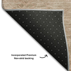 HomeRoots 9' X 12' Coral & Salmon Medallion Area Rug - Stain-Resistant, UV Protected, Easy-Care Design! 684611
