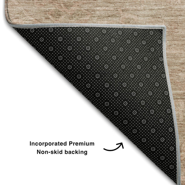 HomeRoots 9' X 12' Coral & Salmon Medallion Area Rug - Stain-Resistant, UV Protected, Easy-Care Design! 684611