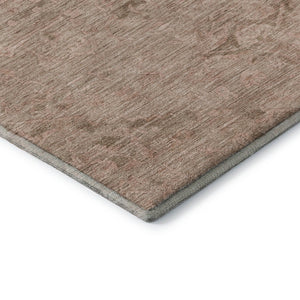 HomeRoots 9' X 12' Coral & Salmon Medallion Area Rug - Stain-Resistant, UV Protected, Easy-Care Design! 684611