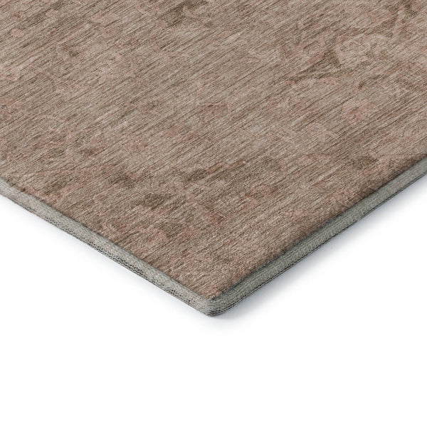HomeRoots 9' X 12' Coral & Salmon Medallion Area Rug - Stain-Resistant, UV Protected, Easy-Care Design! 684611
