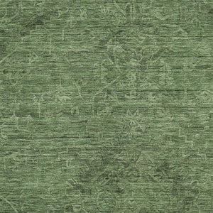 HomeRoots 5' X 8' Classic Fern Green Medallion Area Rug - Washable, Stain Resistant & UV Protected Design 684614