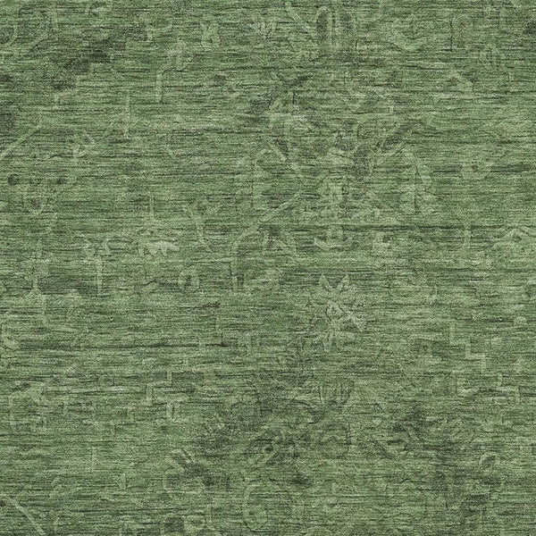 HomeRoots 5' X 8' Classic Fern Green Medallion Area Rug - Washable, Stain Resistant & UV Protected Design 684614