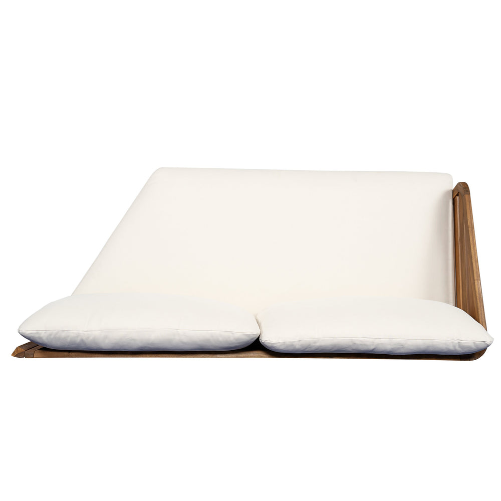 English Elm Christopher Knight Home® - Royal Acacia Patio V Left Arm Sofa Set - Elegant Outdoor Seating With Water-Repellent Cushions N773P291729B