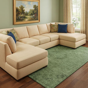 HomeRoots 8' X 10' Fern Green Emerald Medallion Area Rug – Washable, Stain-Resistant, UV Protected Elegance 684616