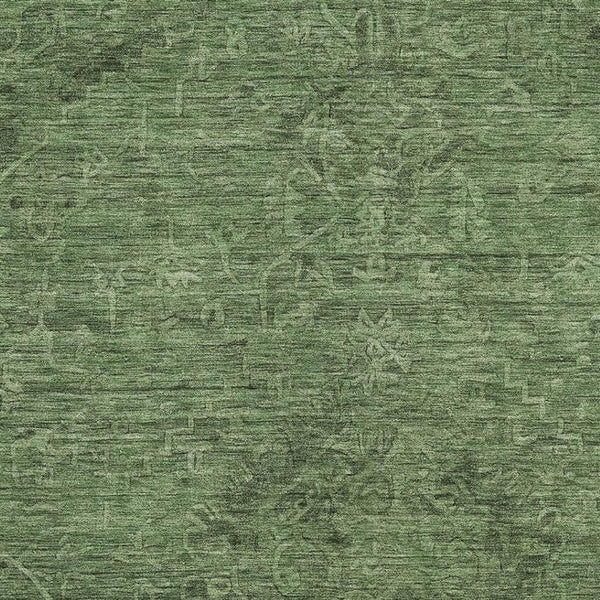 HomeRoots 8' X 10' Fern Green Emerald Medallion Area Rug – Washable, Stain-Resistant, UV Protected Elegance 684616